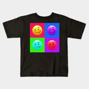 Drunk Face Emoji | Pop Art Kids T-Shirt